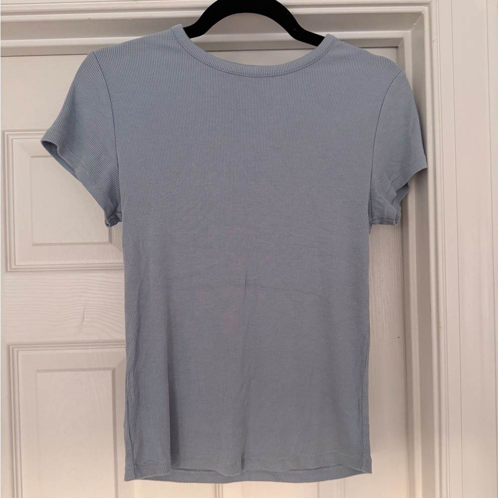 Nuuds Slinky Ribbed Tee in Mist